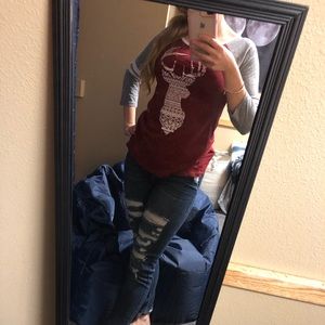 Reindeer three quarter sleeves shirt